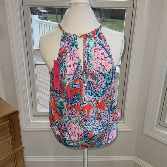 Lilly Pulitzer Bowen Top on Tangerine - Picture 3 of 7